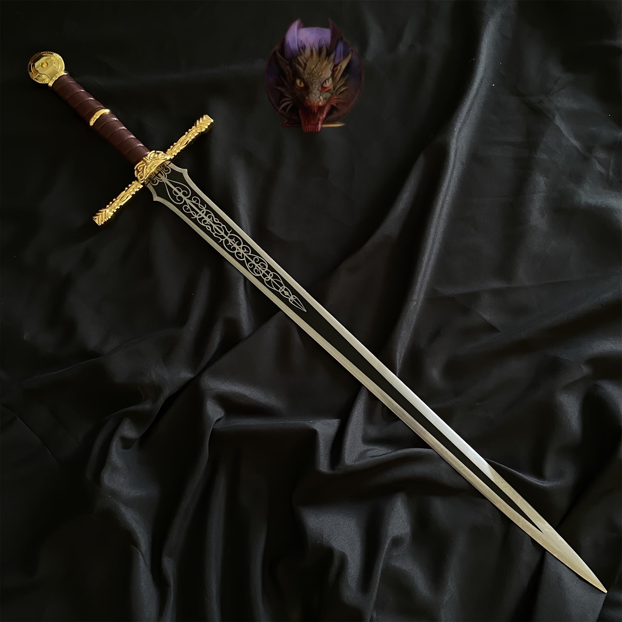 Life-size Lordsworn's Straight Sword Metal Replica