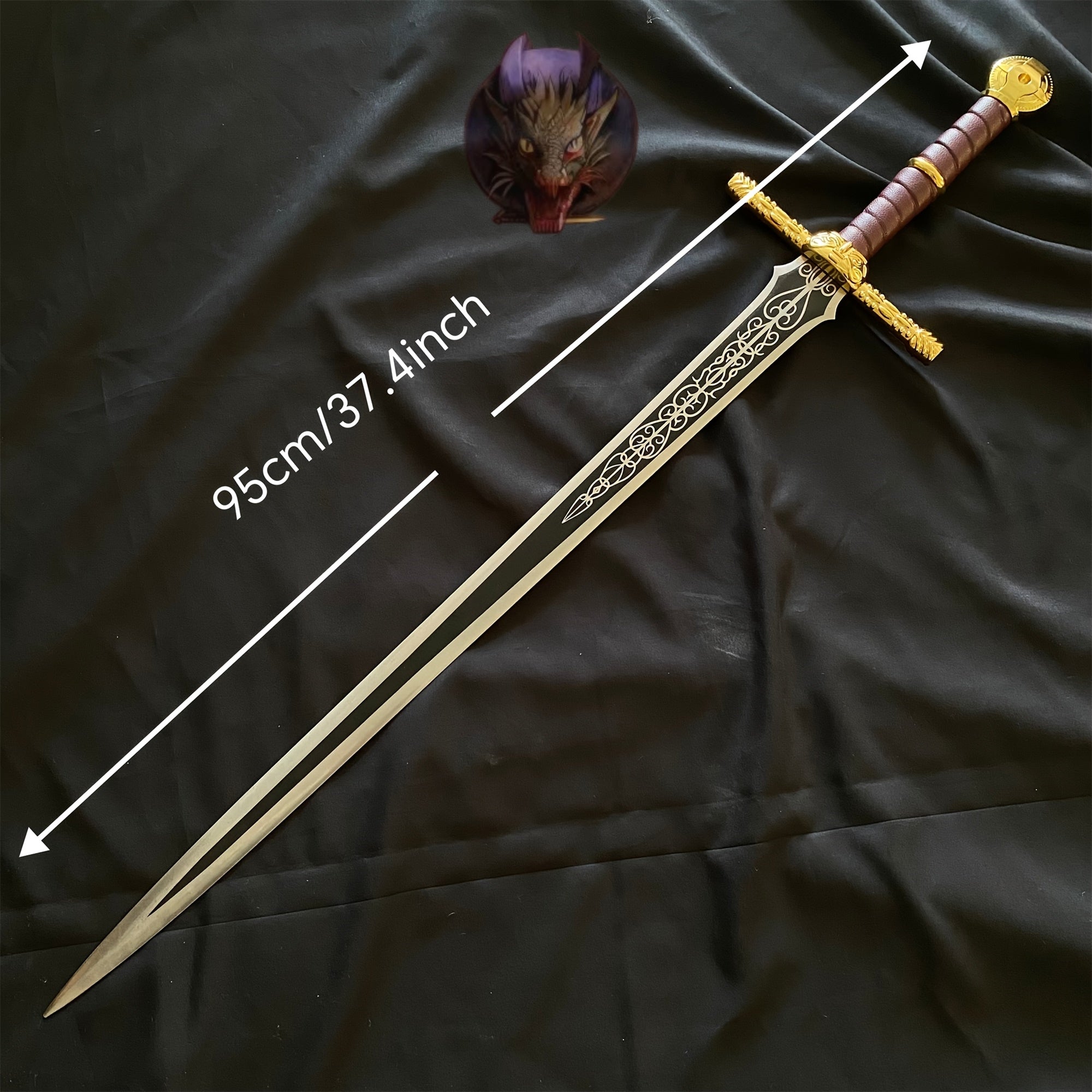 Life-size Lordsworn's Straight Sword Metal Replica