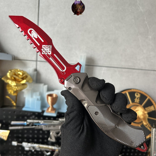 Arena Breakout Game Lucky Rabbit Folding Knife Blunt Metal Replica