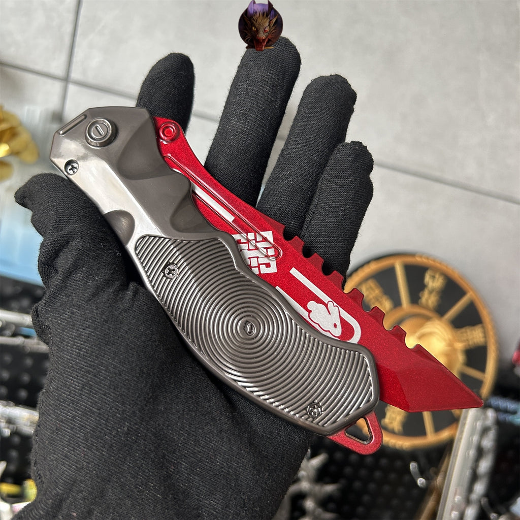 Arena Breakout Game Lucky Rabbit Folding Knife Blunt Metal Replica