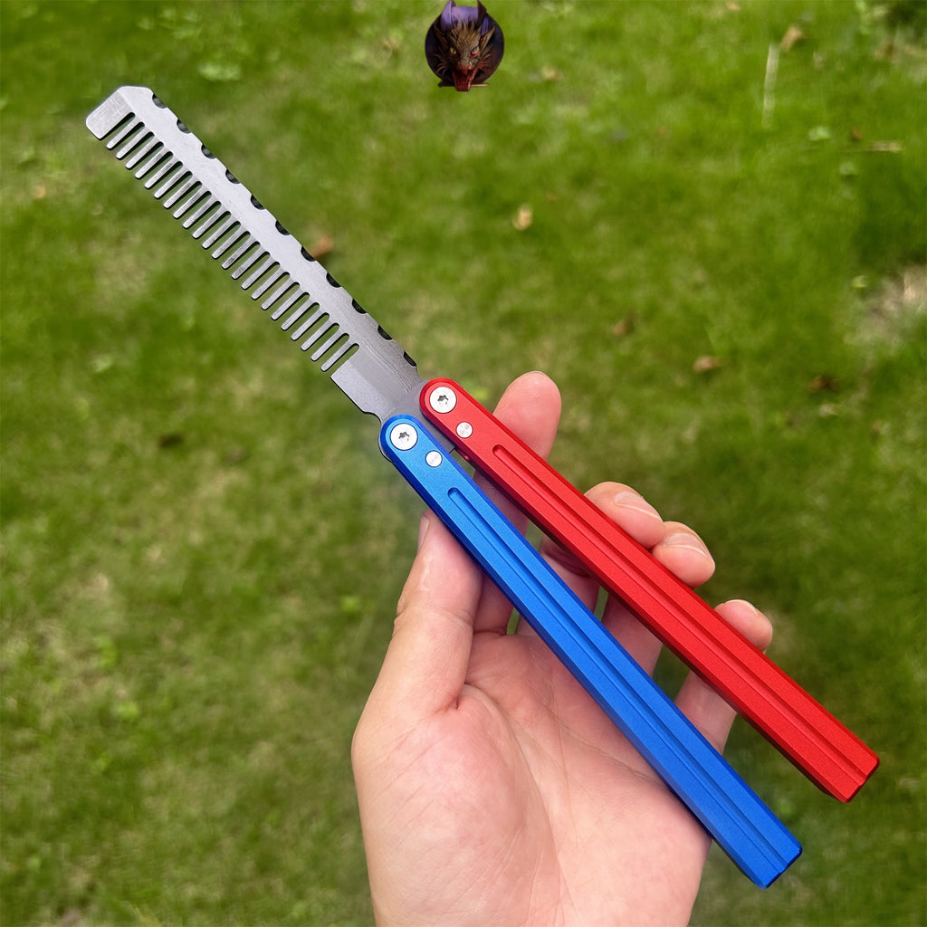 High-End CNC Balisong Comb Butterfly Knife Trainer
