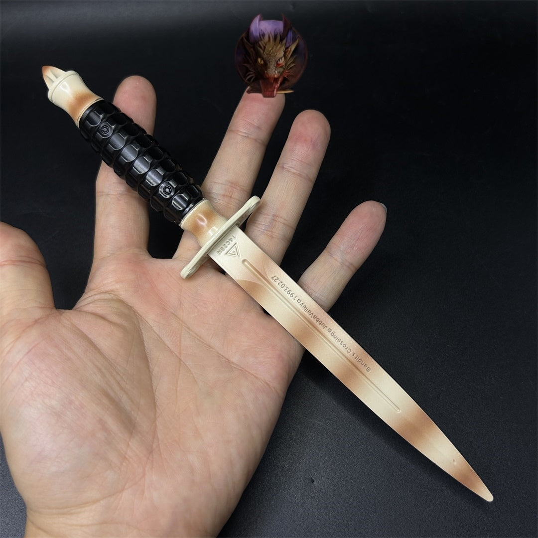 Delta Force Game Black Hawk Knife Blunt Metal Replica