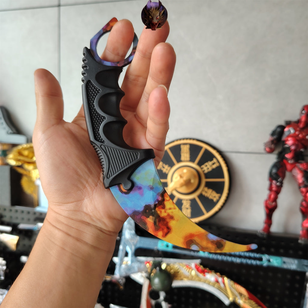 CSGO Case Hardened Skins Karambit And Balisong Knife Set With Case