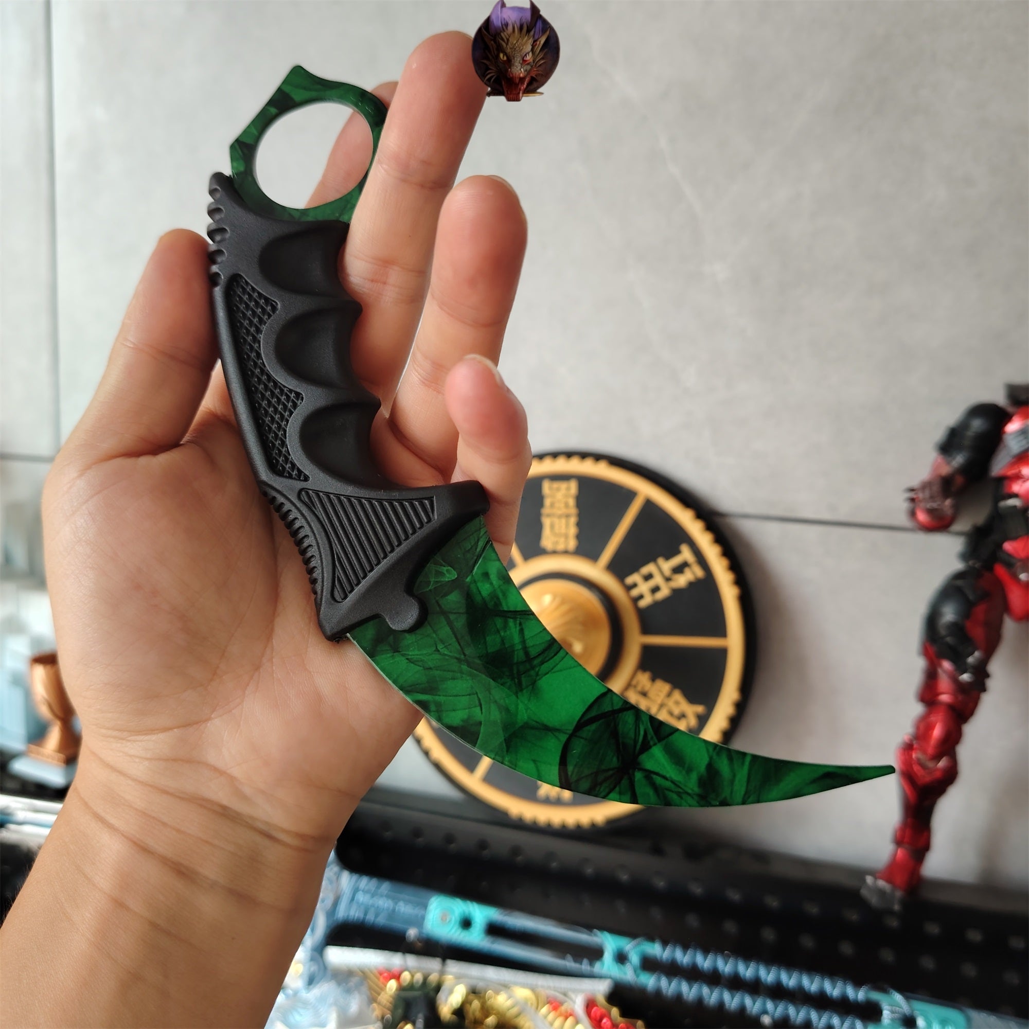 CSGO Gamma Doppler Emerald Karambit And Balisong Knife Set With Case