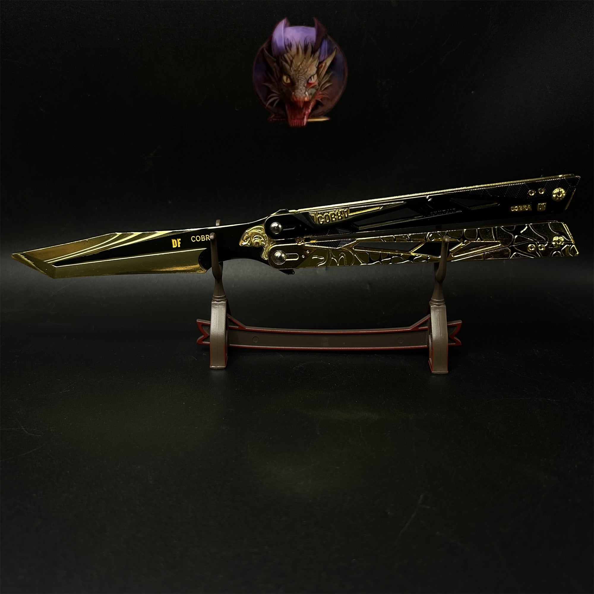 Delta Force Game Cobra Vanguard Butterfly Knife Blunt Metal Replica 2 Optins