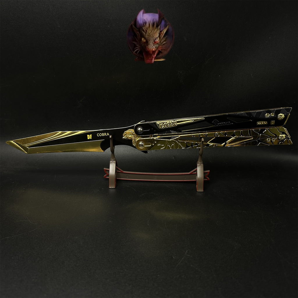 Delta Force Game Cobra Vanguard Butterfly Knife Blunt Metal Replica 2 Optins