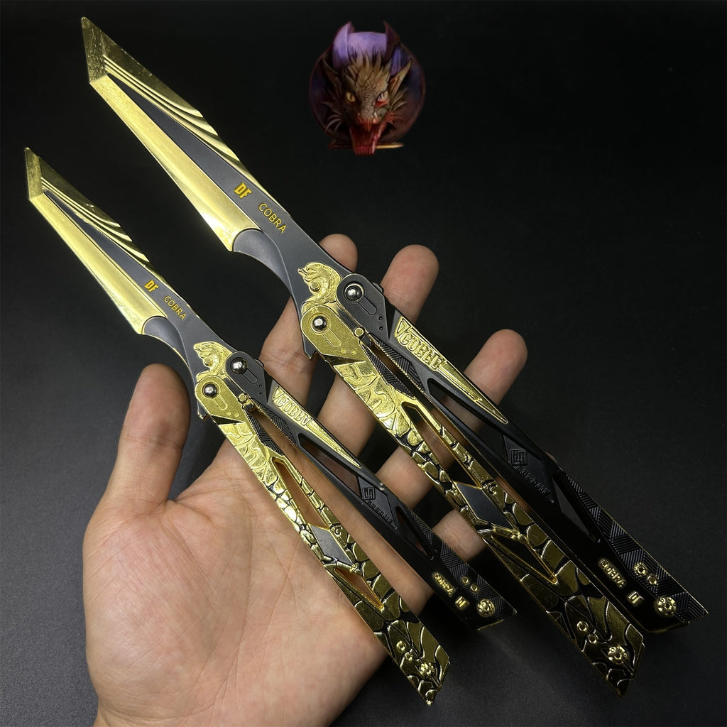 Delta Force Game Cobra Vanguard Butterfly Knife Blunt Metal Replica 2 Optins