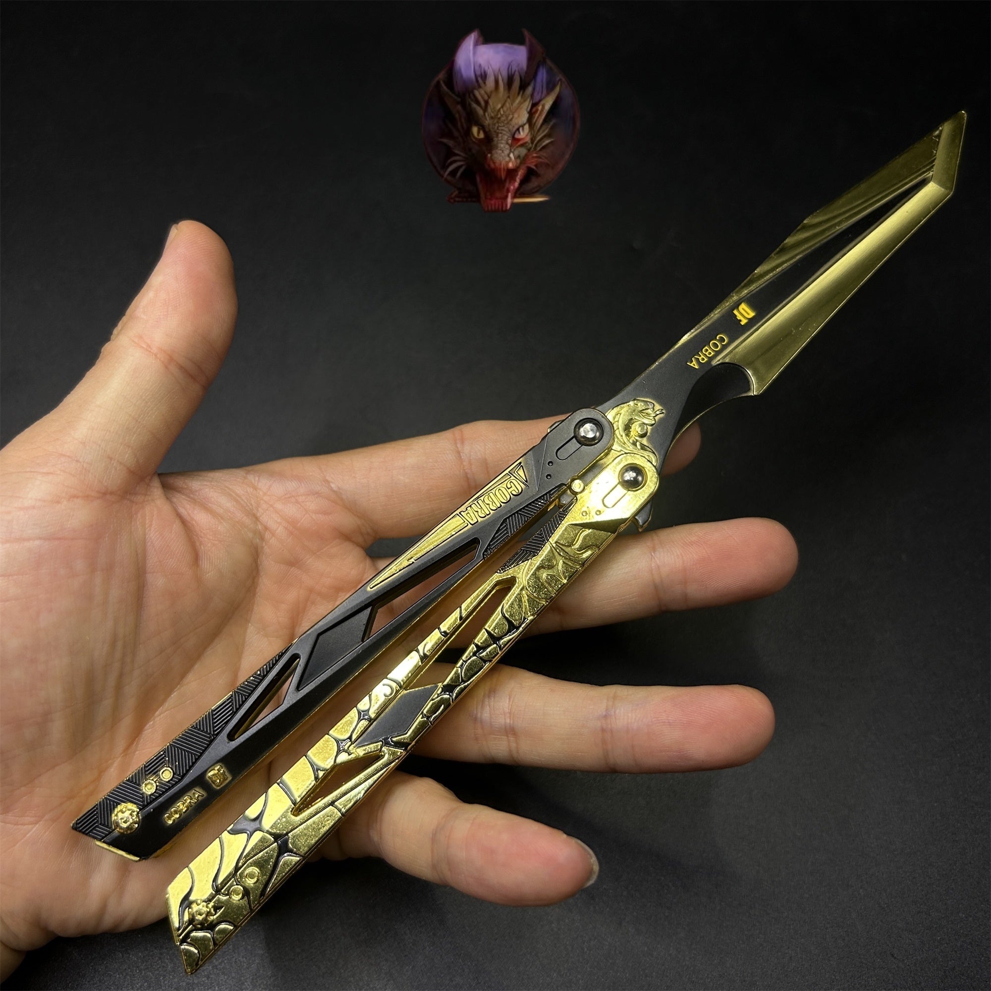 Delta Force Game Cobra Vanguard Butterfly Knife Blunt Metal Replica 2 Optins