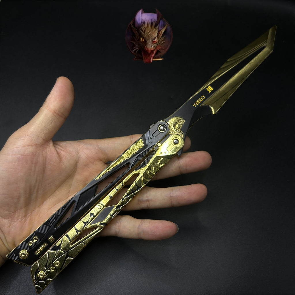 Delta Force Game Cobra Vanguard Butterfly Knife Blunt Metal Replica 2 Optins
