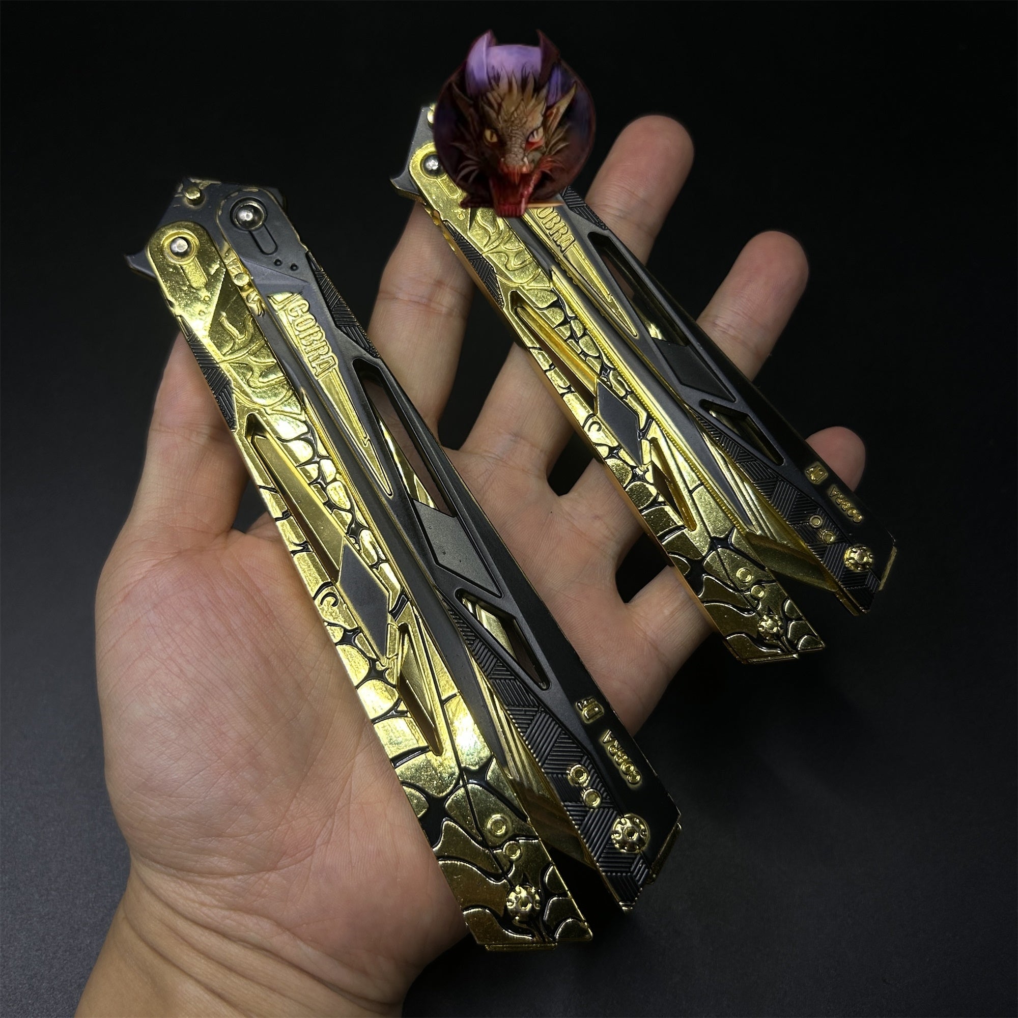 Delta Force Game Cobra Vanguard Butterfly Knife Blunt Metal Replica 2 Optins
