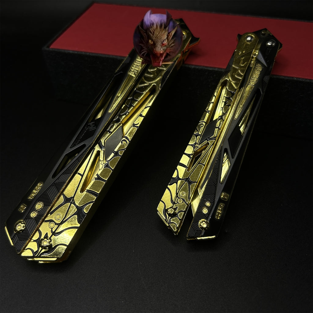 Delta Force Game Cobra Vanguard Butterfly Knife Blunt Metal Replica 2 Optins