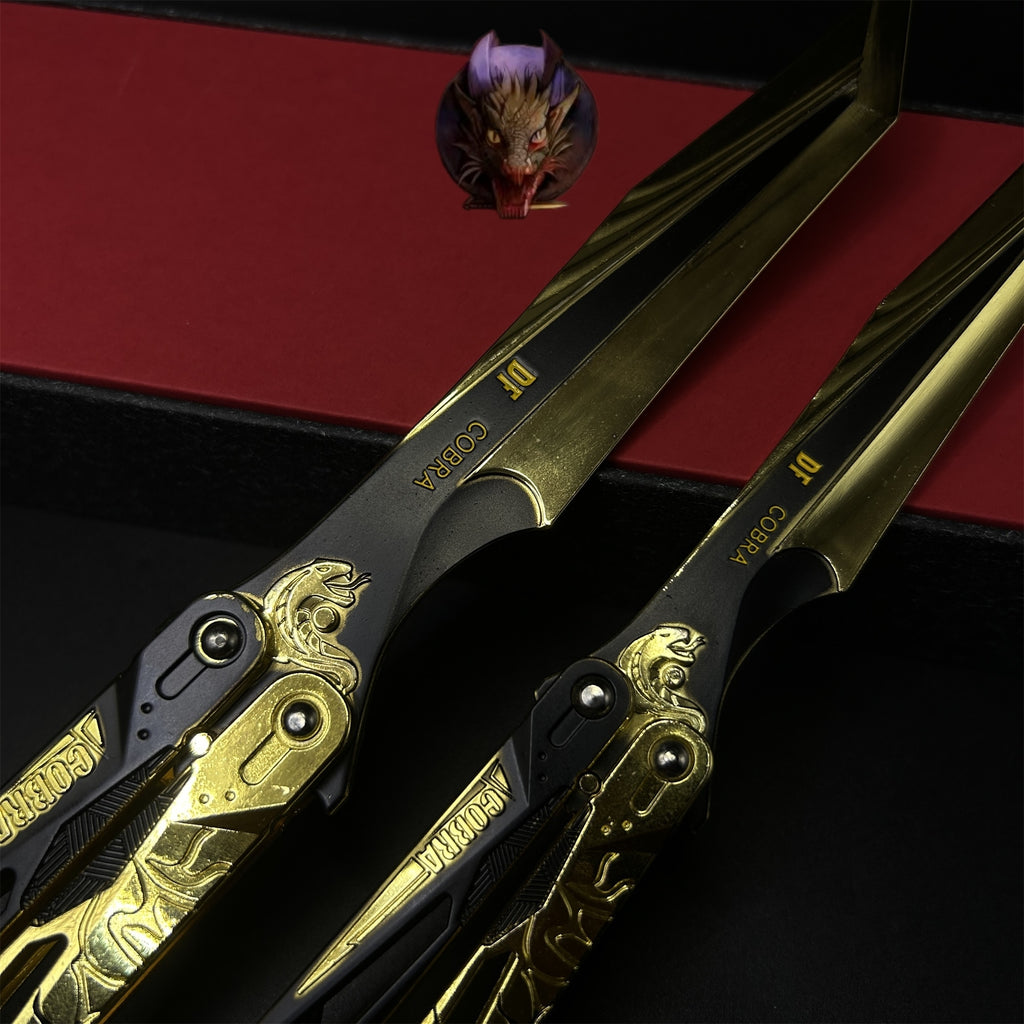 Delta Force Game Cobra Vanguard Butterfly Knife Blunt Metal Replica 2 Optins