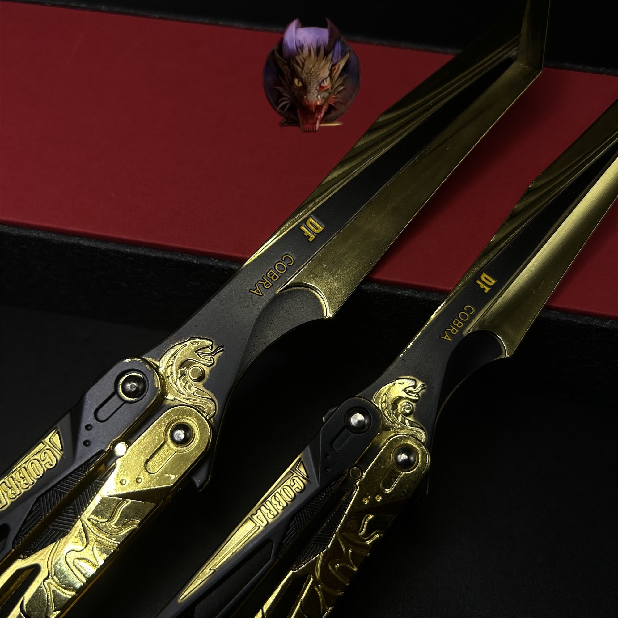 Delta Force Game Cobra Vanguard Butterfly Knife Blunt Metal Replica 2 Optins