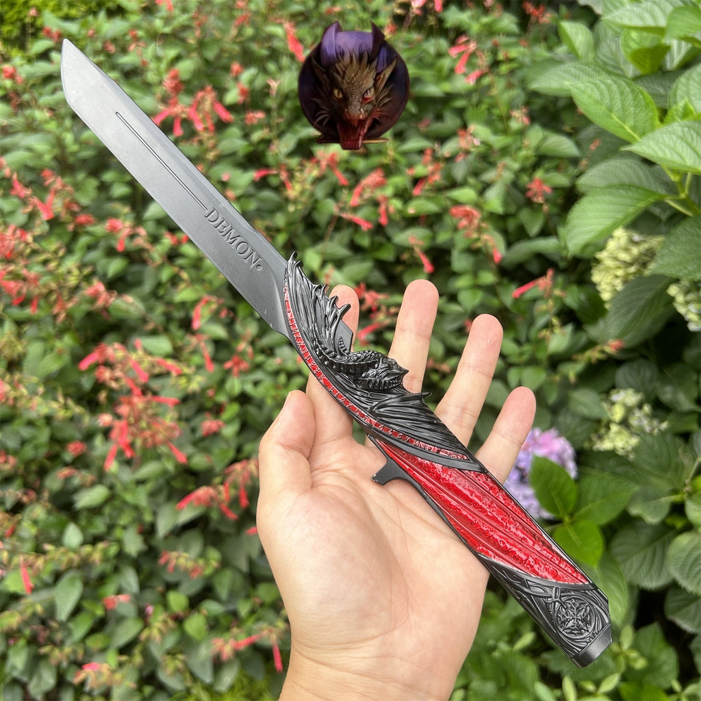 Delta Force Game 35CM 1:1 Size Dark Star Angel & Demon Twin Dull Blade Metal Replica
