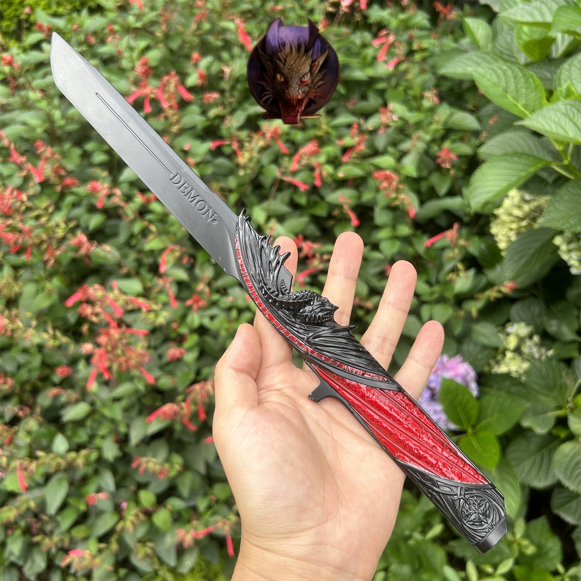Delta Force Game 35CM 1:1 Size Dark Star Angel & Demon Twin Dull Blade Metal Replica