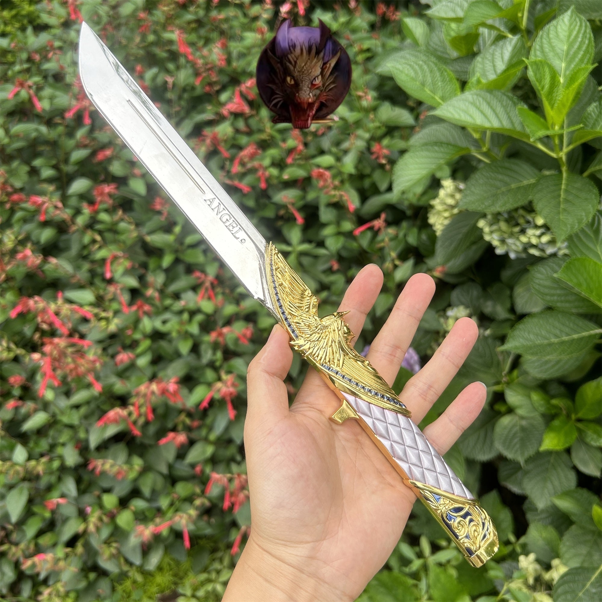 Delta Force Game 35CM 1:1 Size Dark Star Angel & Demon Twin Dull Blade Metal Replica