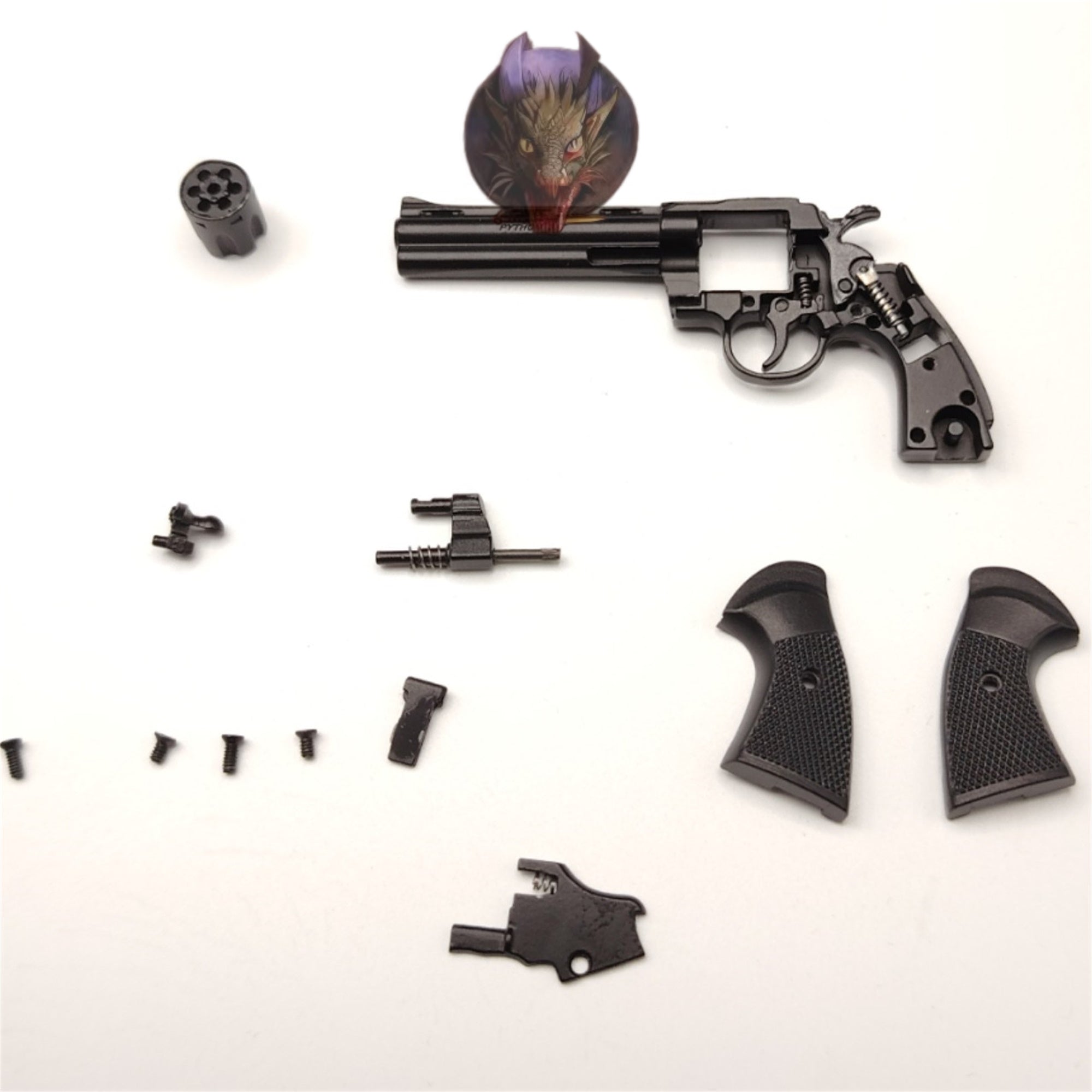 Detachable Metal Python 357 Mini Gun Keychain