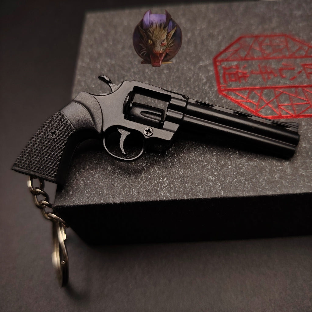 Detachable Metal Python 357 Mini Gun Keychain