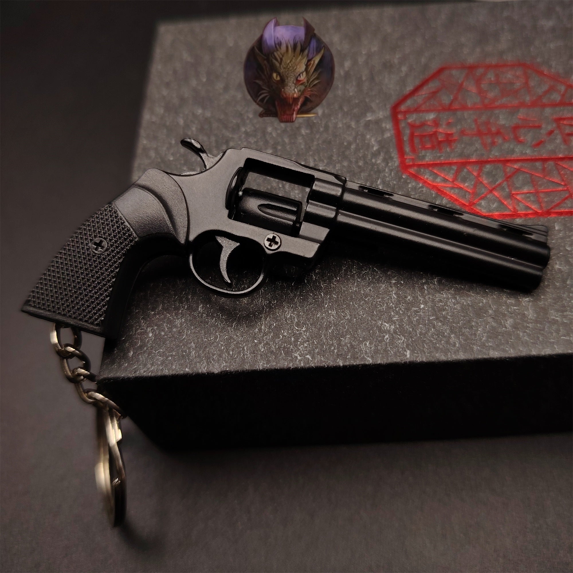 Detachable Metal Python 357 Mini Gun Keychain