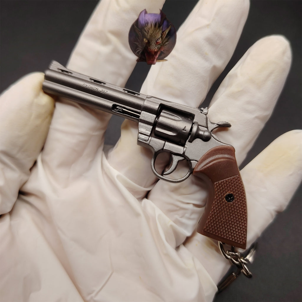 Detachable Metal Python 357 Mini Gun Keychain