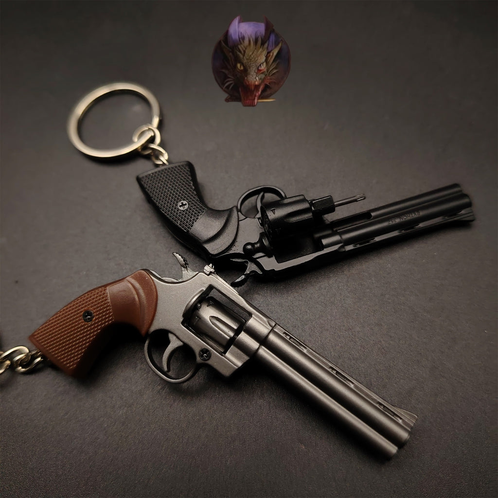 Detachable Metal Python 357 Mini Gun Keychain