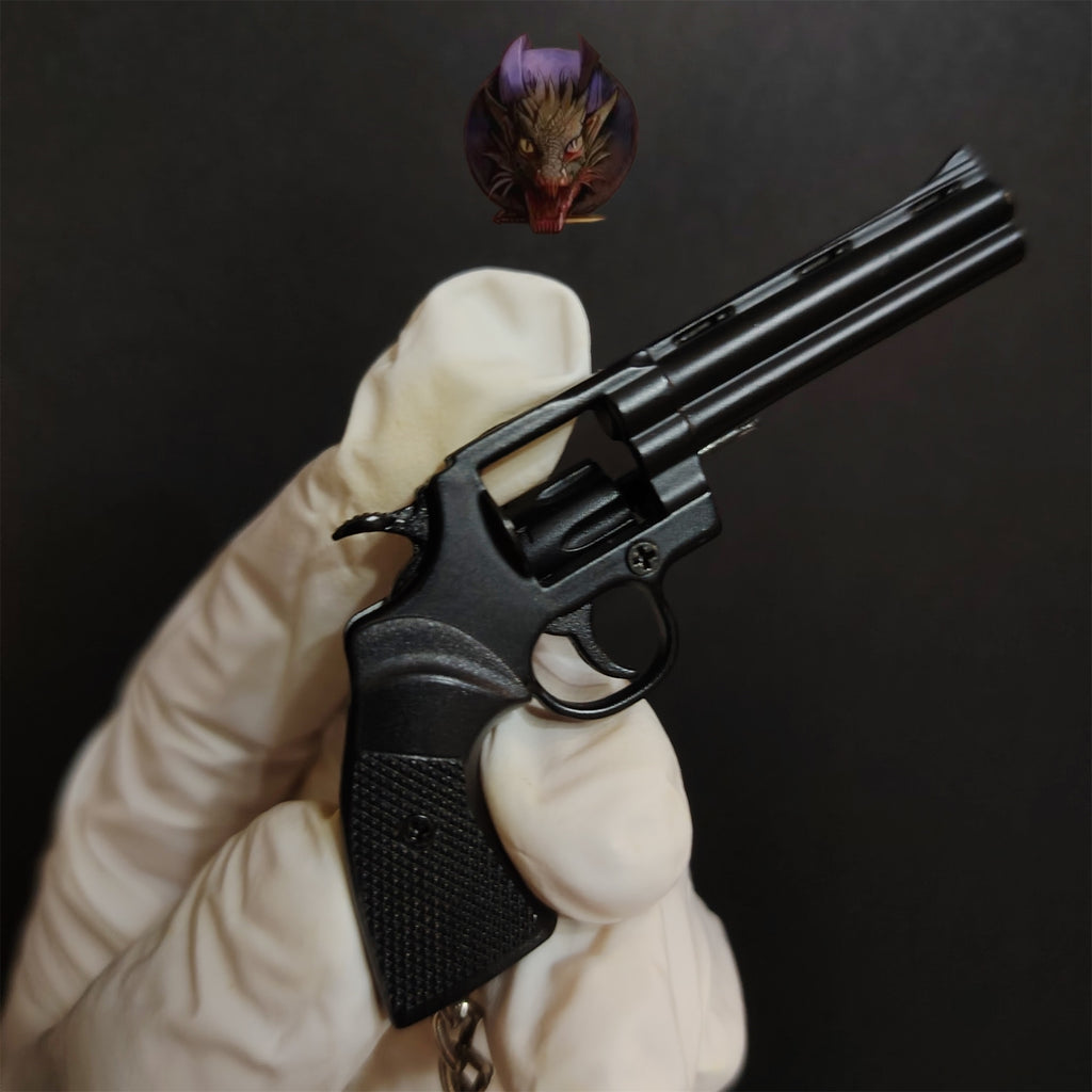 Detachable Metal Python 357 Mini Gun Keychain