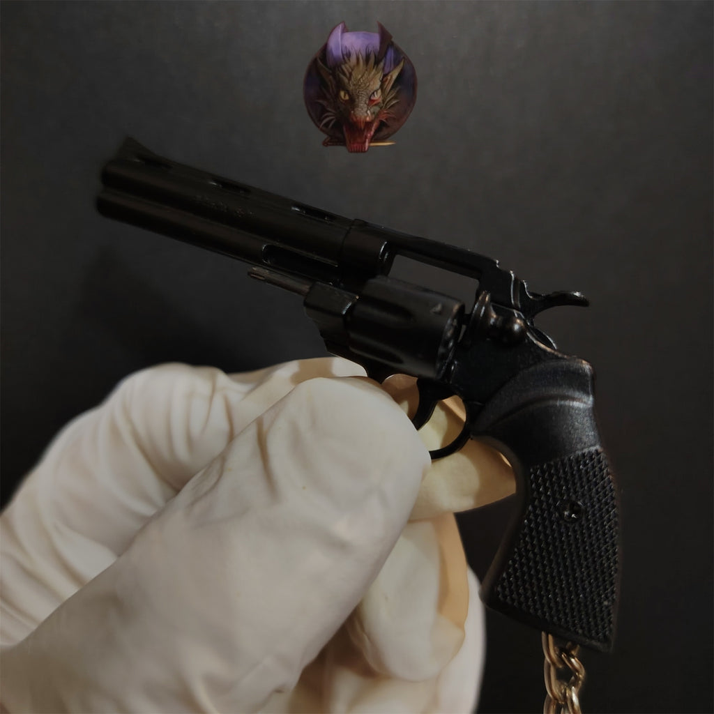 Detachable Metal Python 357 Mini Gun Keychain