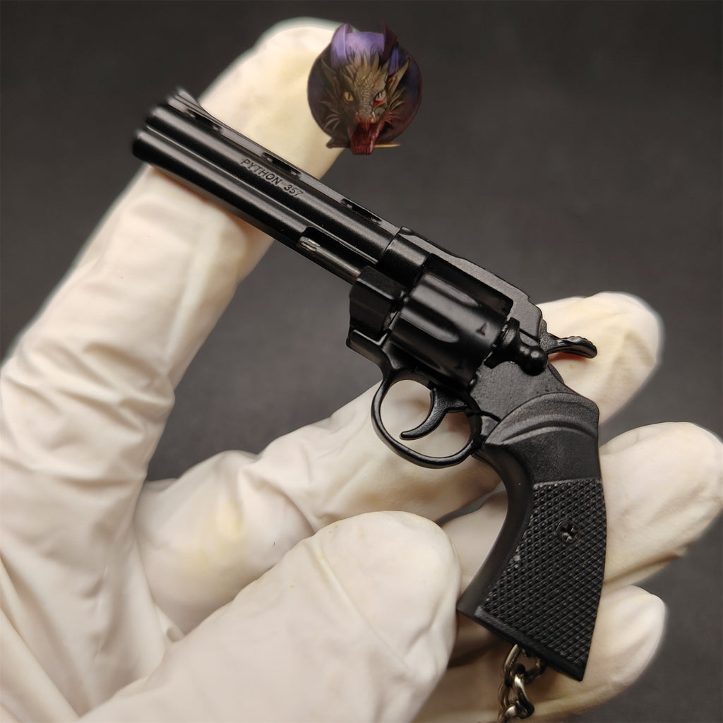 Detachable Metal Python 357 Mini Gun Keychain