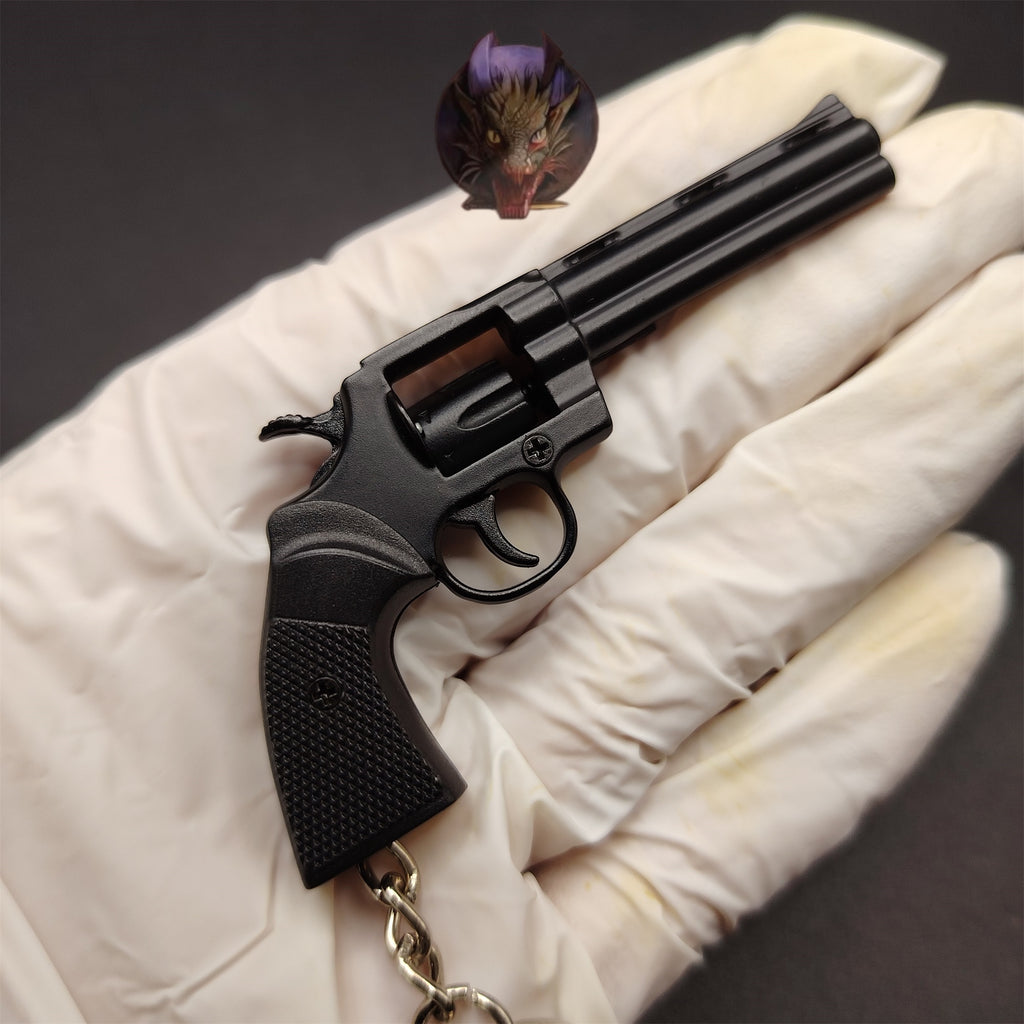 Detachable Metal Python 357 Mini Gun Keychain