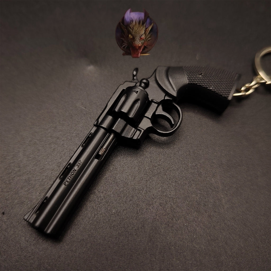Detachable Metal Python 357 Mini Gun Keychain