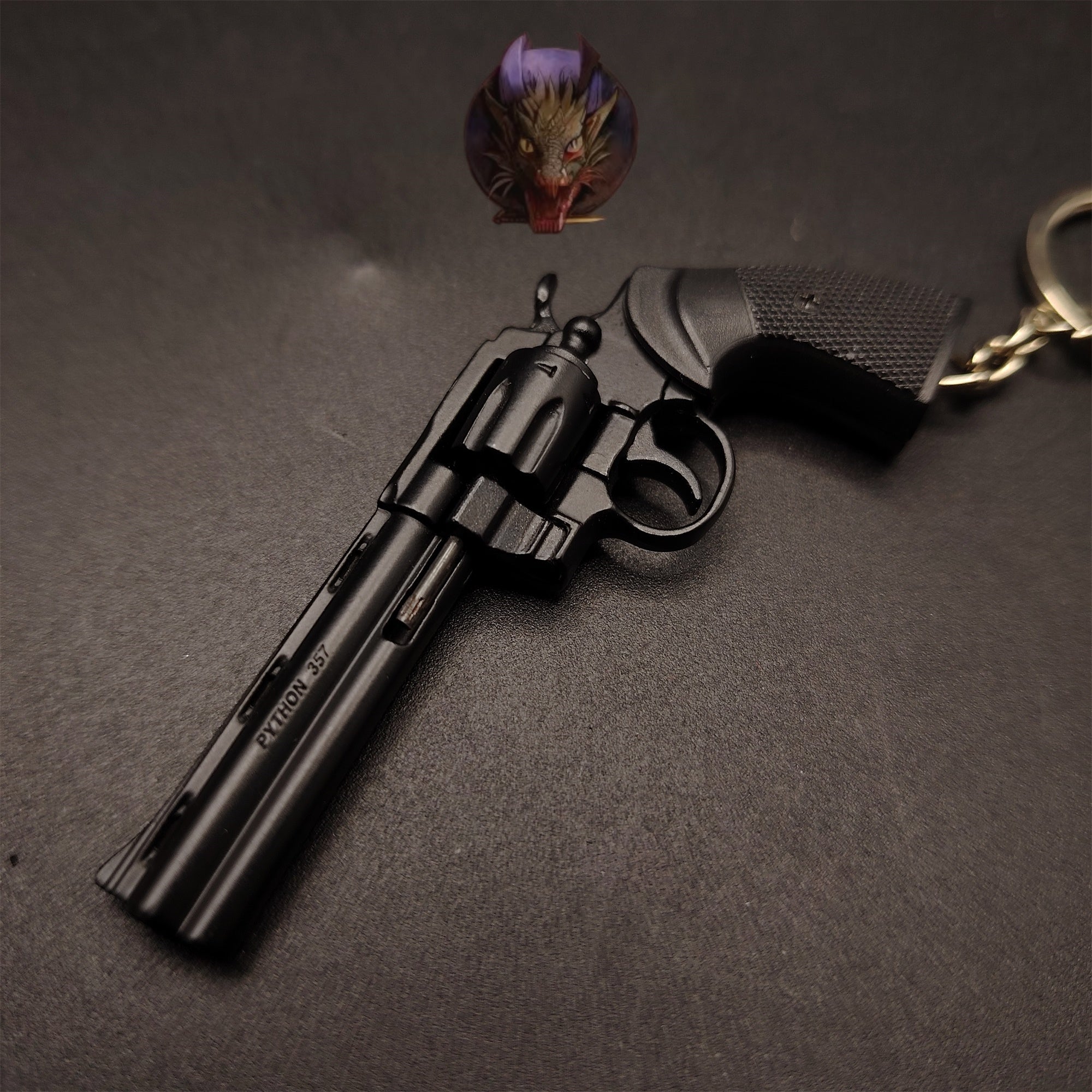 Detachable Metal Python 357 Mini Gun Keychain