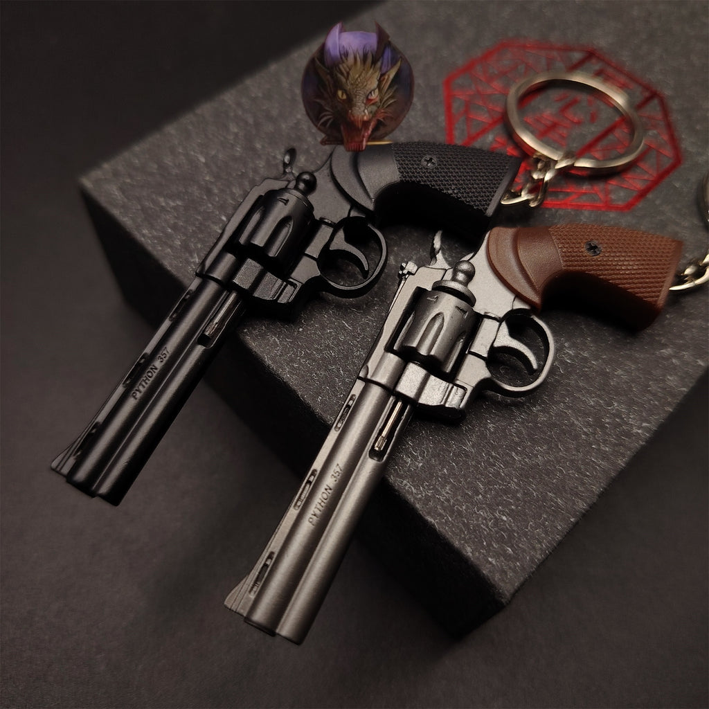 Detachable Metal Python 357 Mini Gun Keychain