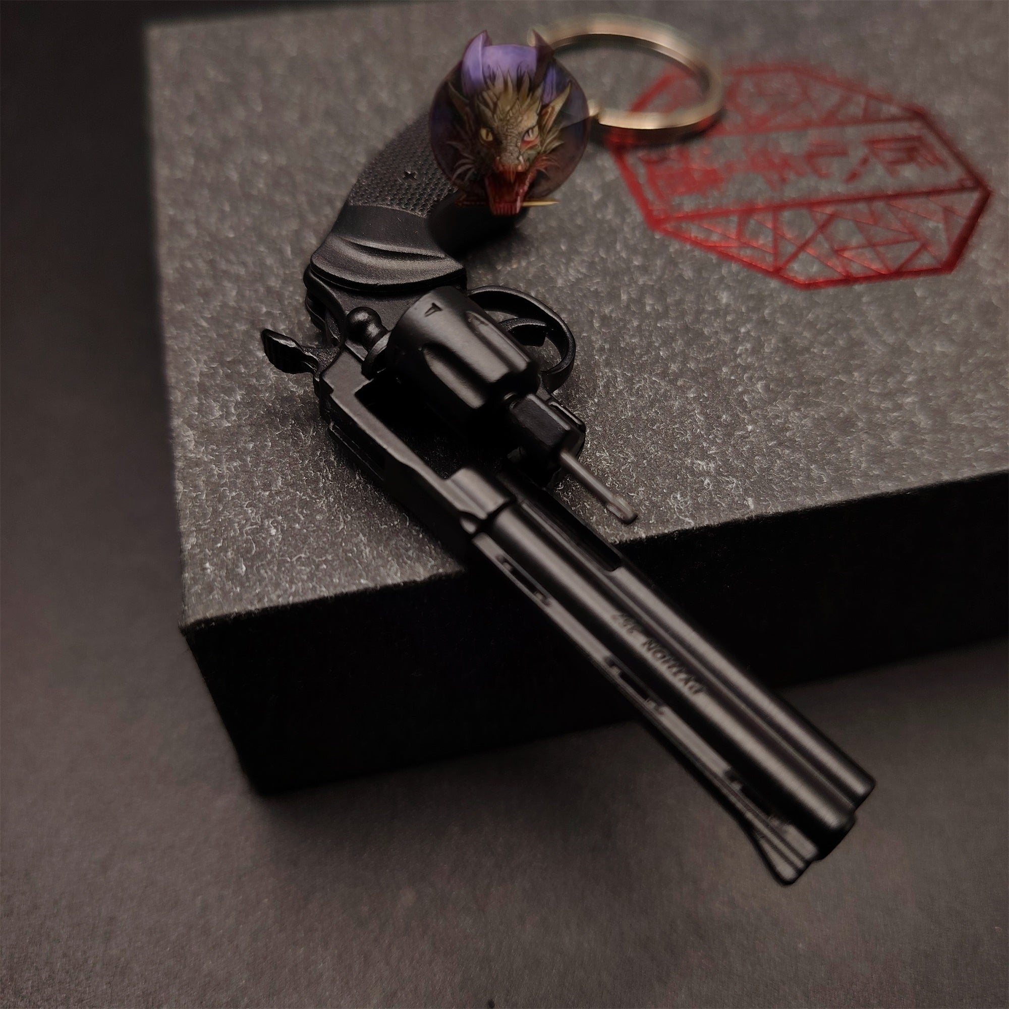 Detachable Metal Python 357 Mini Gun Keychain