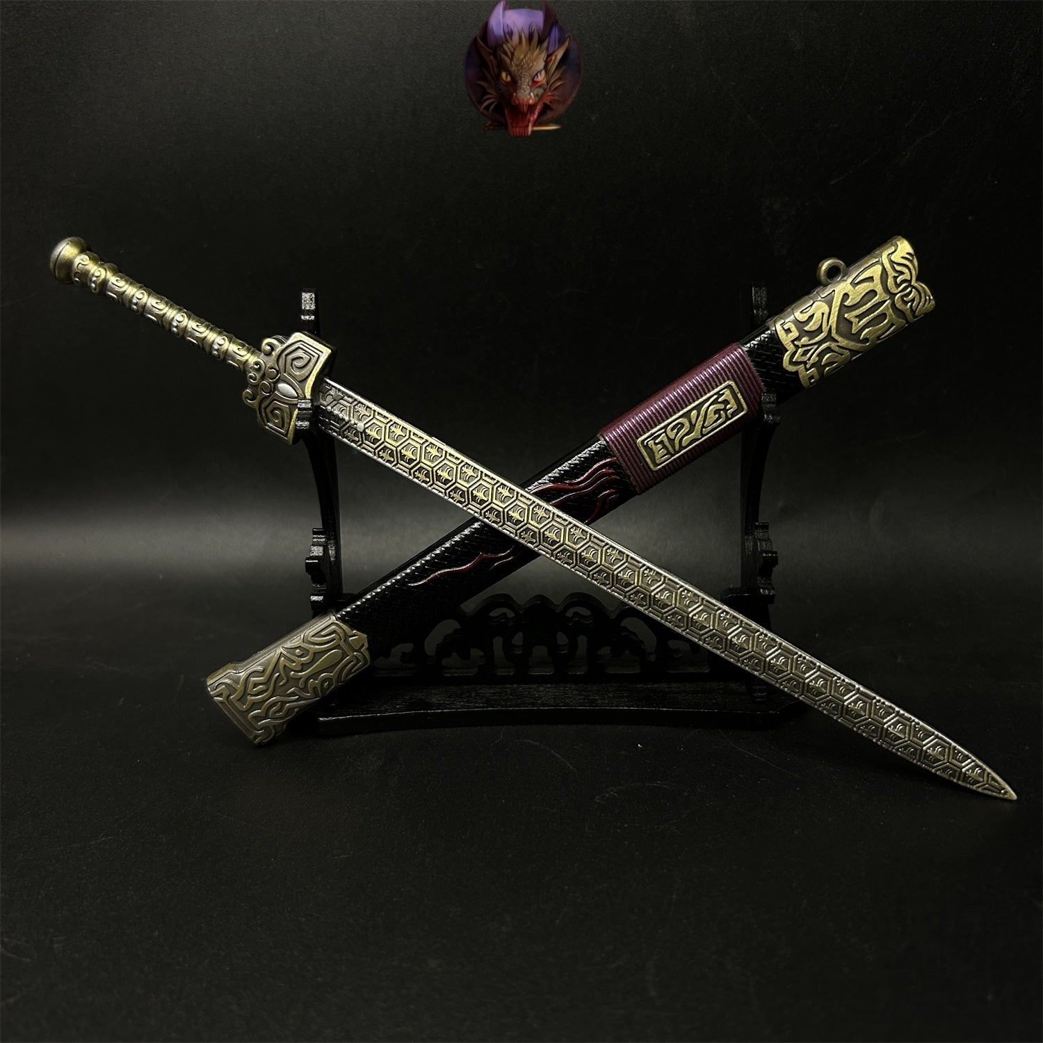 2-Layer Wood Display Holder Mini Katana Stand