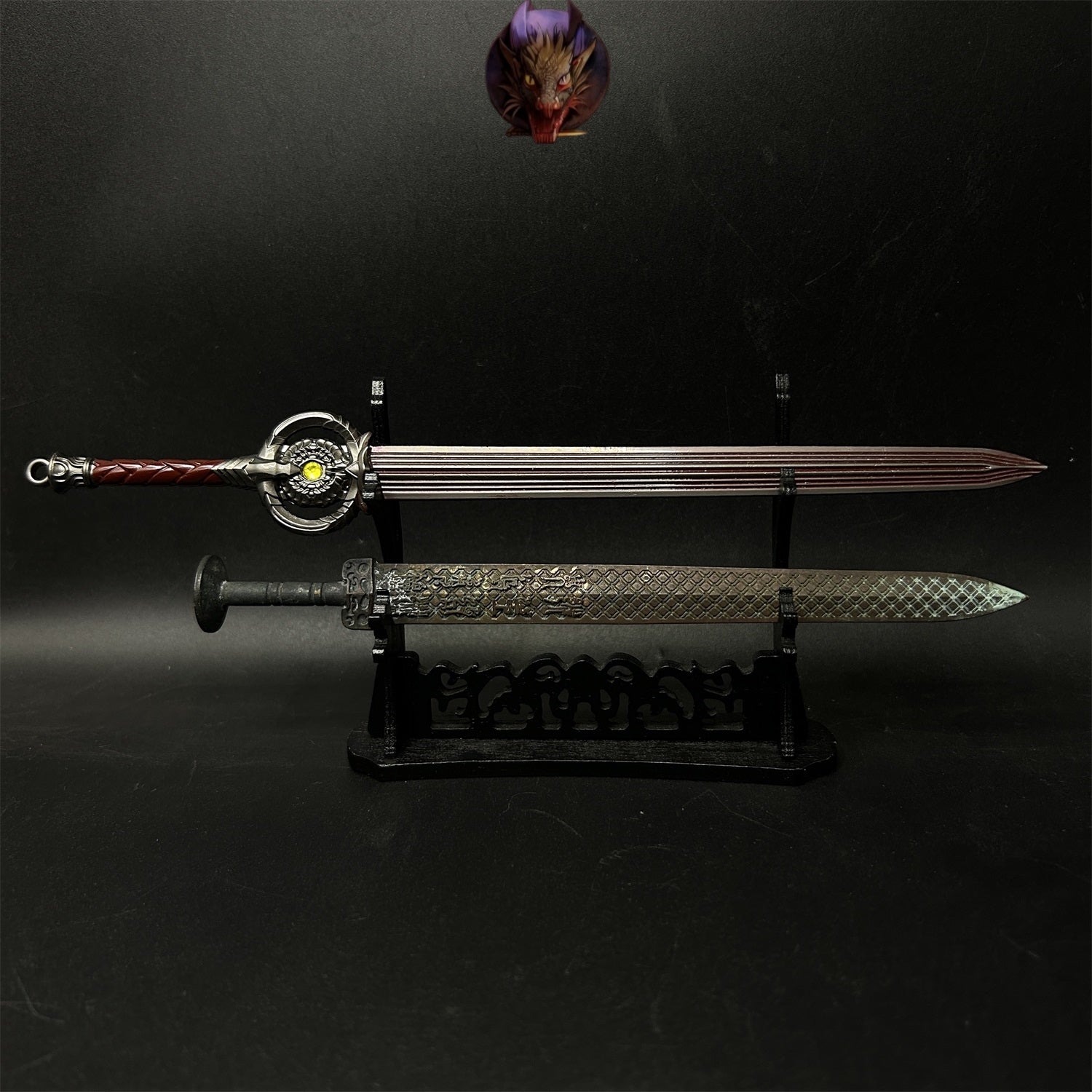 2-Layer Wood Display Holder Mini Katana Stand