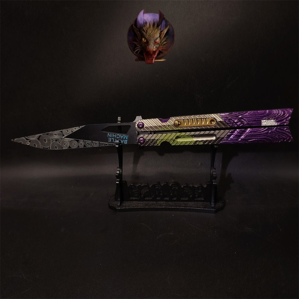 Graffiti Blade Butterfly Knife Metal Replica With Gift Box