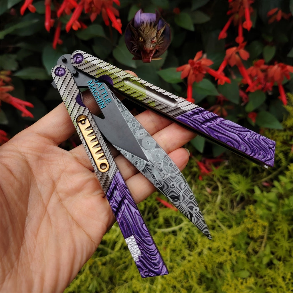 Graffiti Blade Butterfly Knife Metal Replica With Gift Box