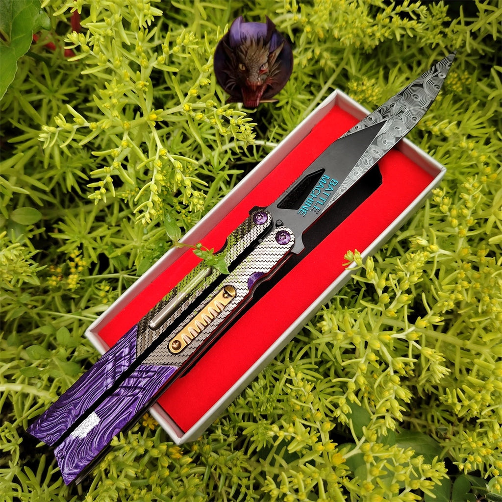 Graffiti Blade Butterfly Knife Metal Replica With Gift Box