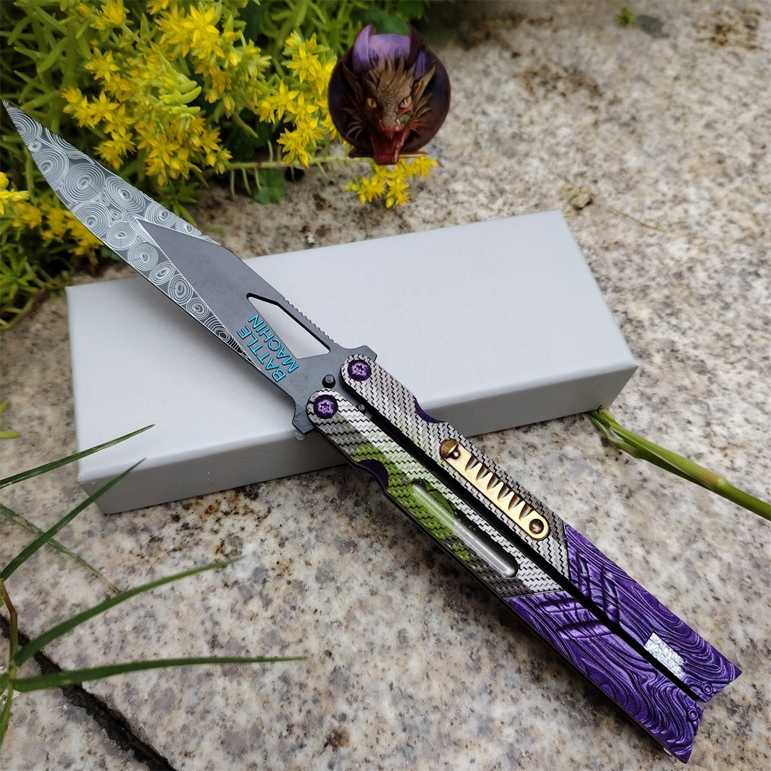 Graffiti Blade Butterfly Knife Metal Replica With Gift Box
