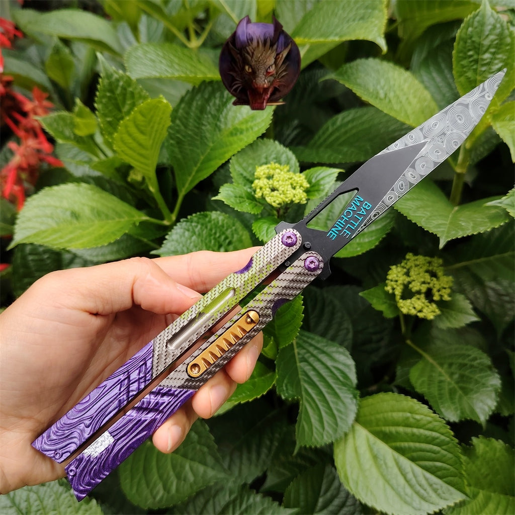 Graffiti Blade Butterfly Knife Metal Replica With Gift Box