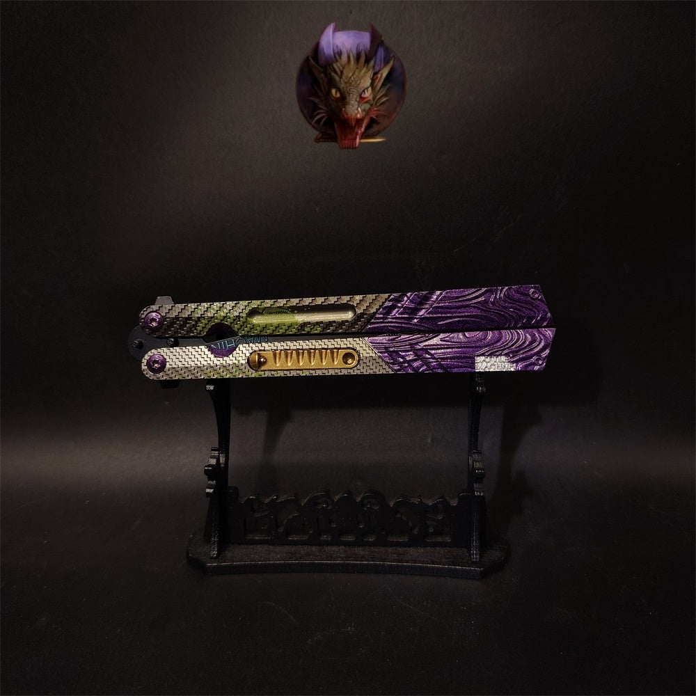 Graffiti Blade Butterfly Knife Metal Replica With Gift Box