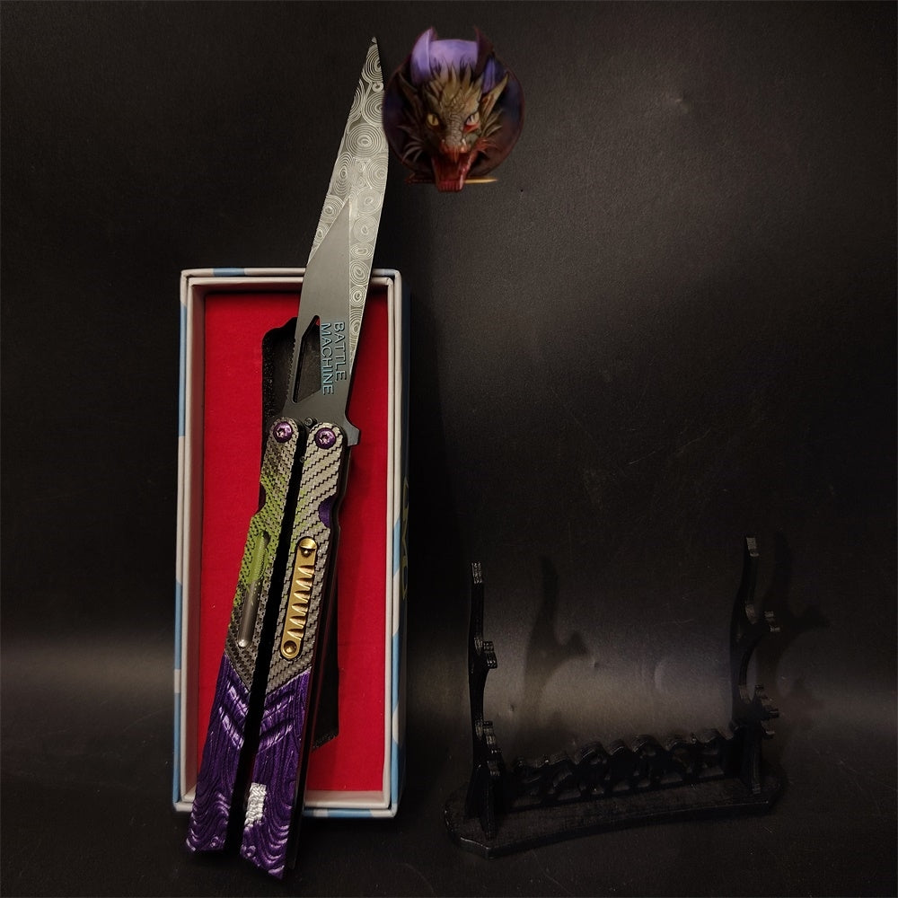 Graffiti Blade Butterfly Knife Metal Replica With Gift Box