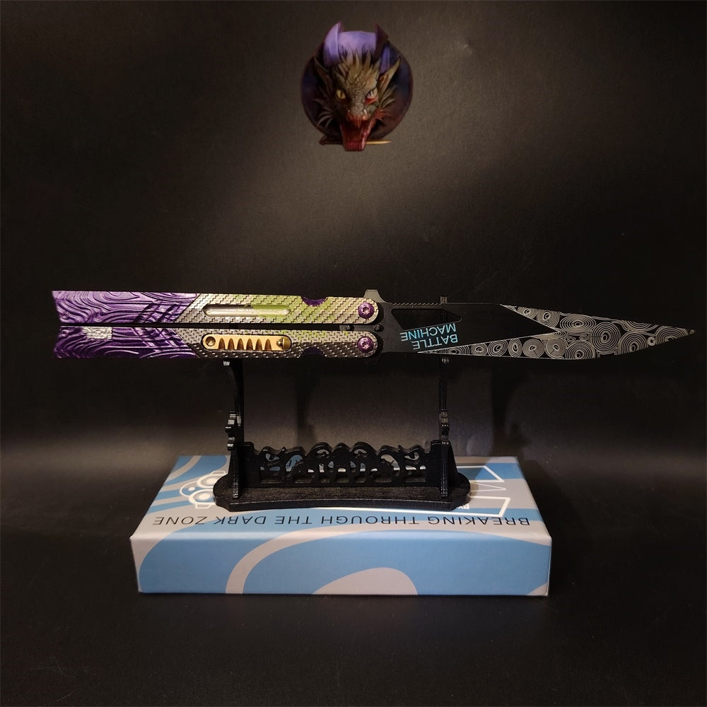 Graffiti Blade Butterfly Knife Metal Replica With Gift Box