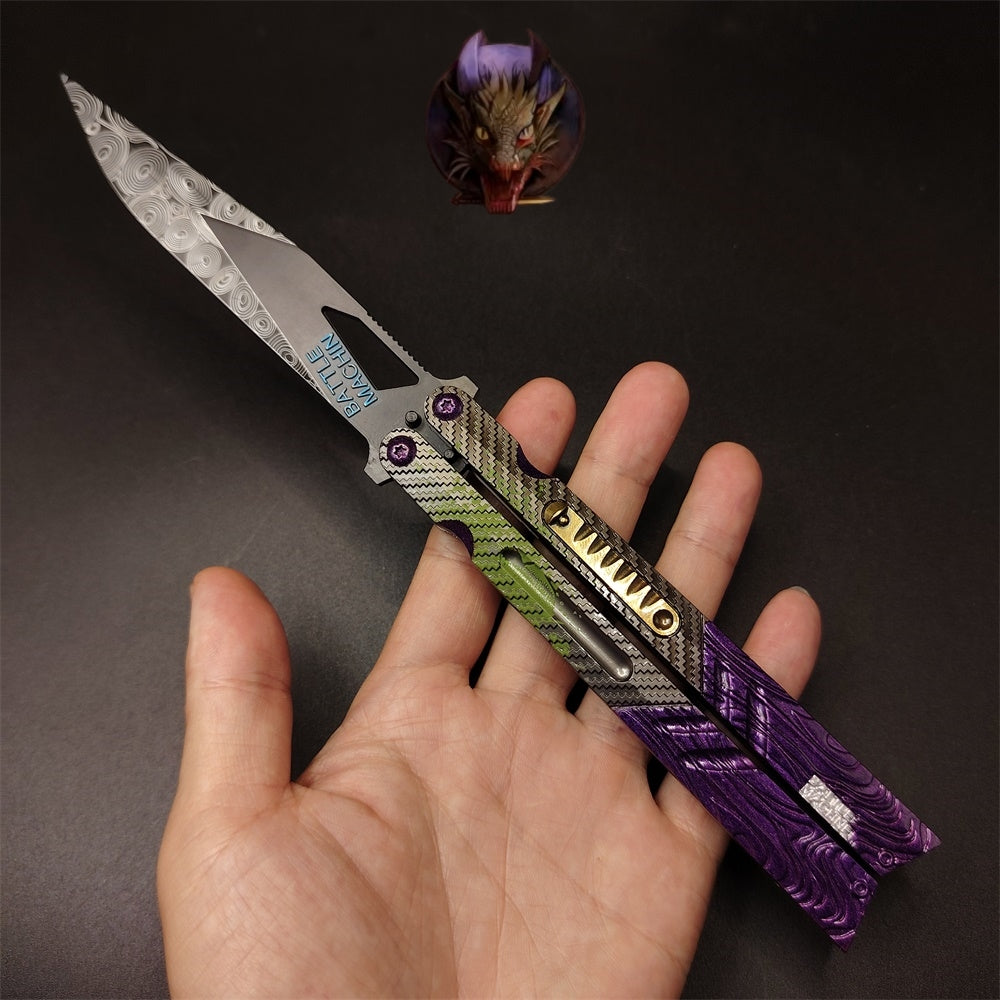 Graffiti Blade Butterfly Knife Metal Replica With Gift Box