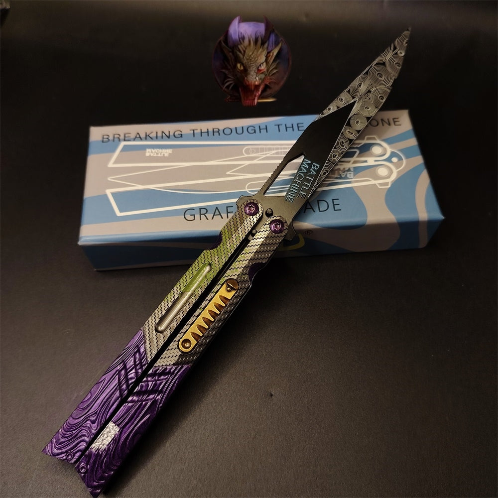 Graffiti Blade Butterfly Knife Metal Replica With Gift Box
