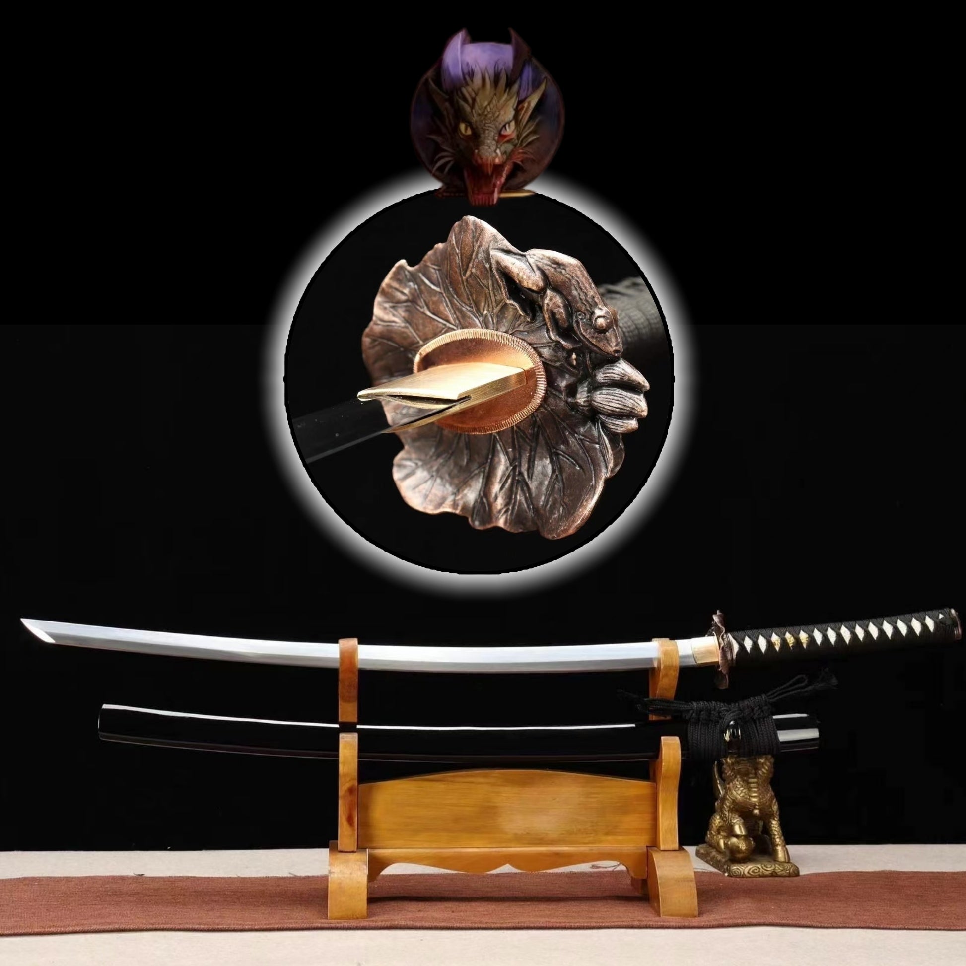 Life-size Carbon Steel Heavenly Frog Katana