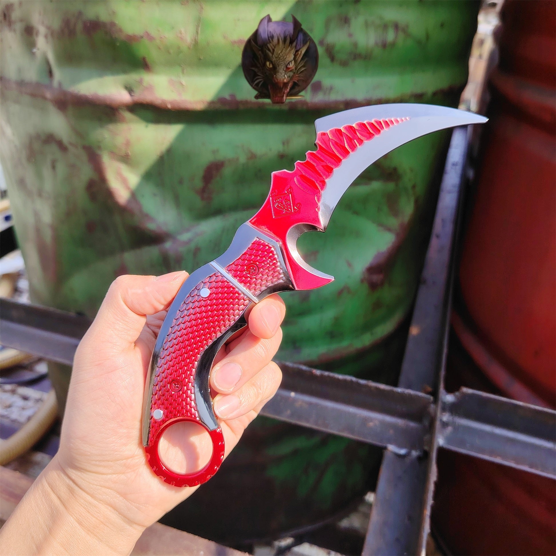 Delta Force Game Red Owl Scarecrow Karambit Blunt Metal Replica
