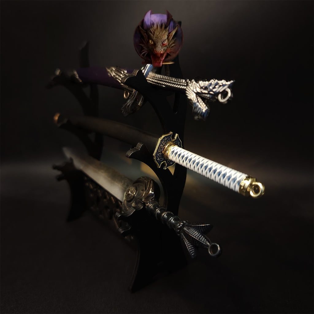 3-Layer Wood Display Holder Mini Katana Stand
