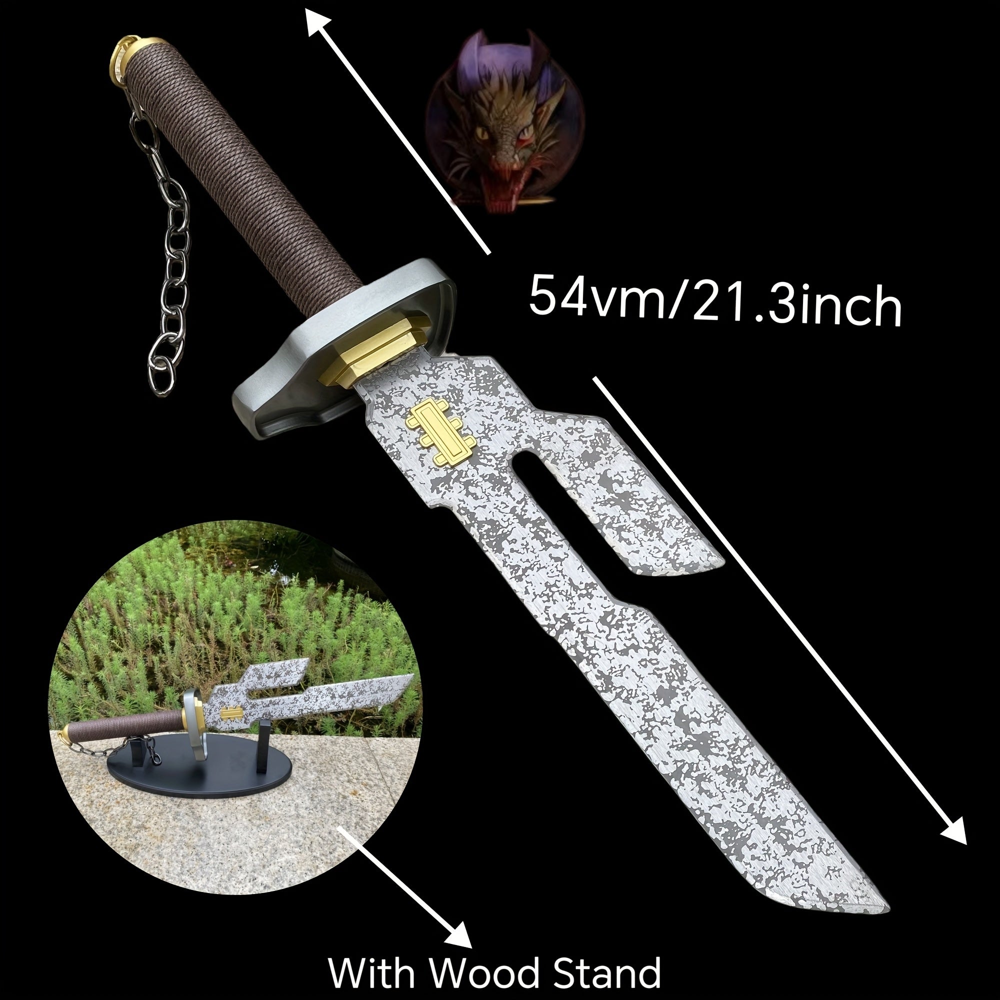 Inverted Spear Of Heaven 54CM Steel Replica With Stand
