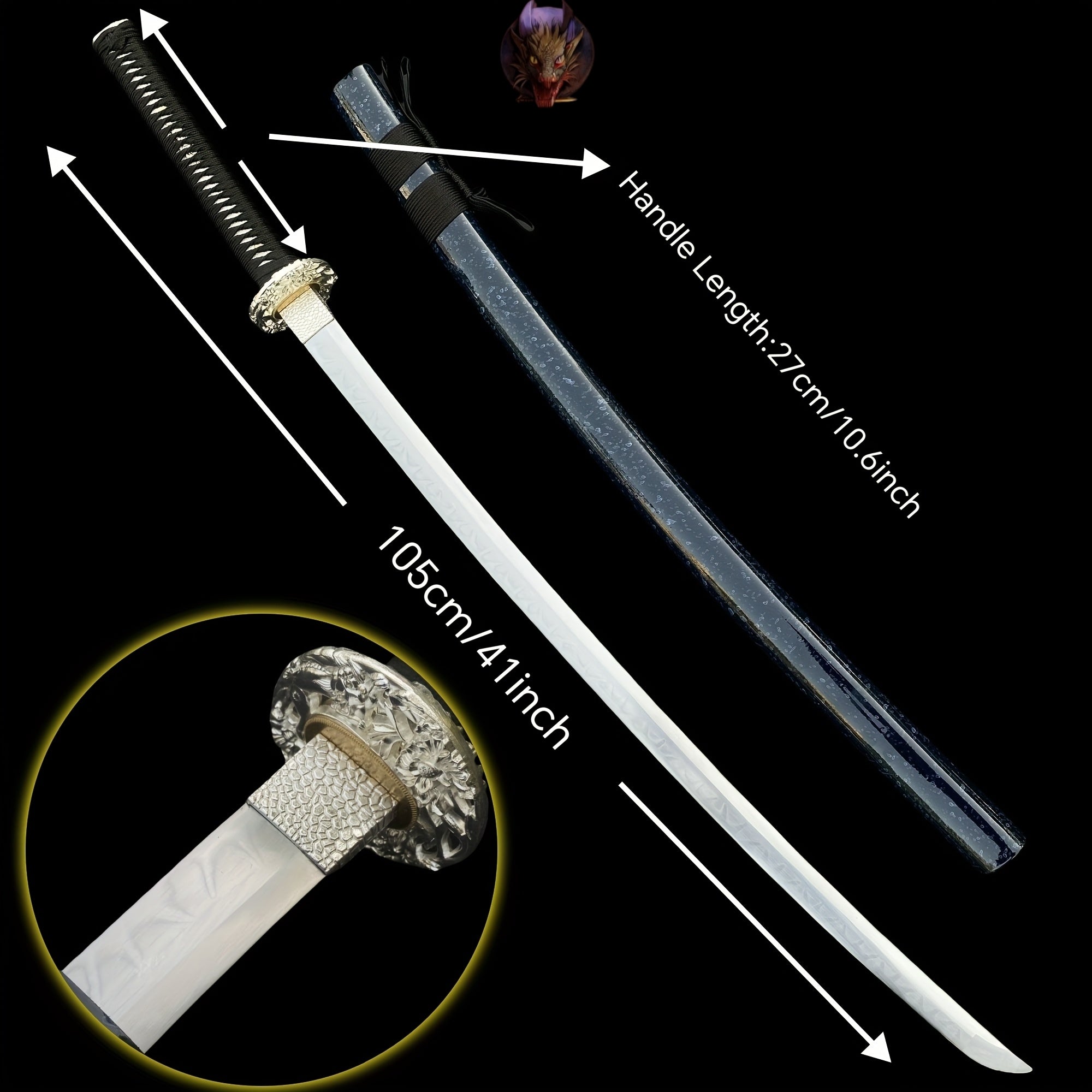 Life-size Blue Monster Carbon Steel Katana